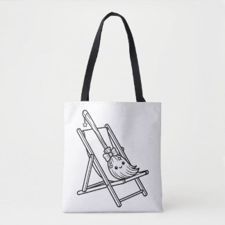 Colour Your Own Witch Broom Beach Chair Tote Bag