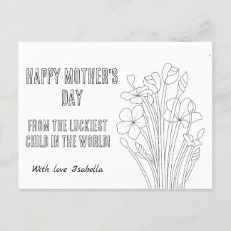 Colour your self custom Mother's Day Postcard