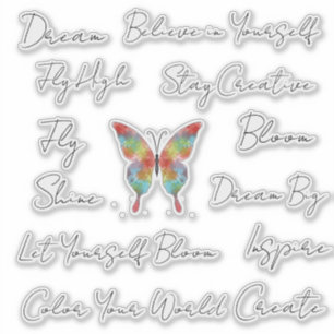 Colour Your World Inspirational Butterfly Stickers