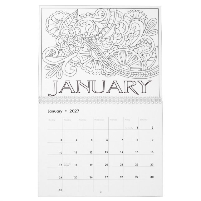 Colour Your Year Custom Printed Calendar (Jan 2027)