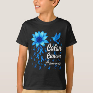Colourectal blue ribbon sunflower colon cancer T-Shirt