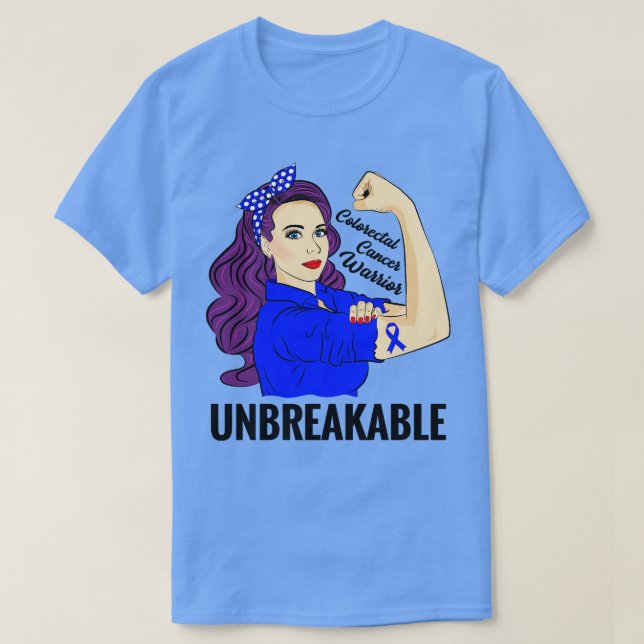 Colourectal Bowel Colon Warrior CRC Awareness T-Shirt (Design Front)