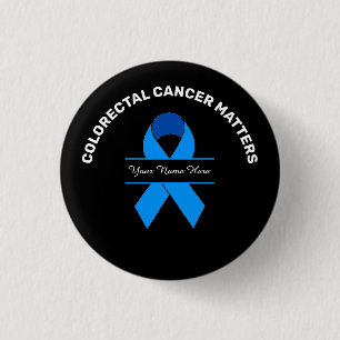 Colourectal Cancer Awareness Button (black)