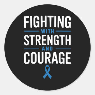 Colourectal Cancer Awareness Cancer Ribbon Colonos Classic Round Sticker