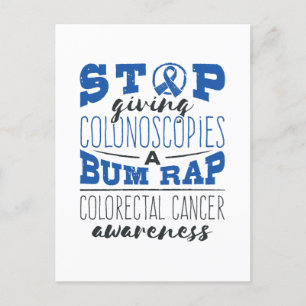 Colourectal Cancer Awareness Colonoscopy Bum Rap Postcard