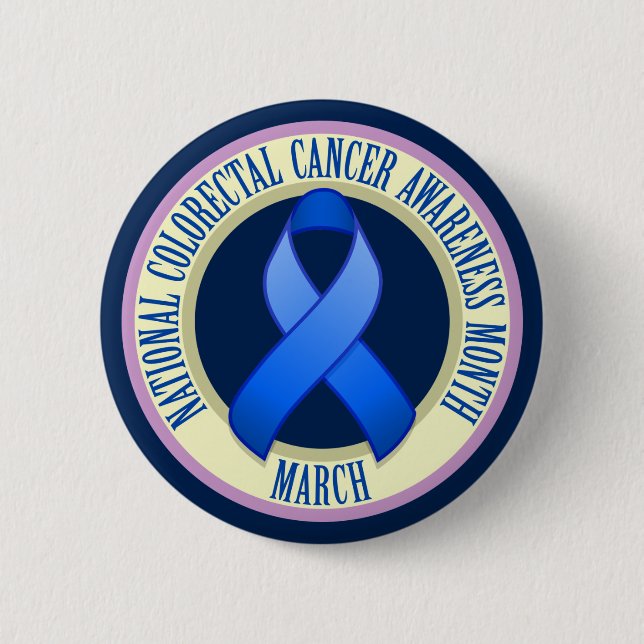 Colourectal Cancer Awareness Month Button (Front)