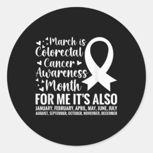 Colourectal Cancer Awareness Month Colon Cancer Classic Round Sticker