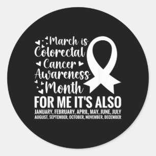 Colourectal Cancer Awareness Month Colon Cancer Classic Round Sticker