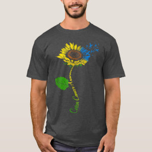 Colourectal Cancer Awareness Month Ribbon Sunflowe T-Shirt