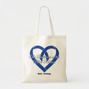 Colourectal Cancer Backbone Heart Blue Awareness Tote Bag