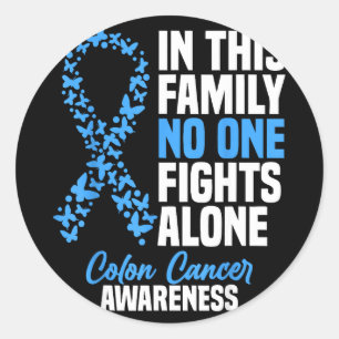 Colourectal cancer colon cancer awareness month classic round sticker