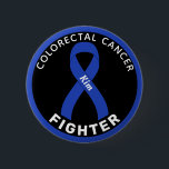 Colourectal Cancer Fighter Ribbon Black Button<br><div class="desc">Colourectal Cancer Fighter Ribbon Black Button for awareness and support for people fighting colourectal cancer.</div>