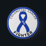 Colourectal Cancer Fighter Ribbon White Button<br><div class="desc">Colourectal Cancer Fighter Ribbon White Button for awareness and support for people fighting colourectal cancer.</div>