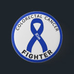 Colourectal Cancer Fighter Ribbon White Button<br><div class="desc">Colourectal Cancer Fighter Ribbon White Button for awareness and support for people fighting colourectal cancer.</div>