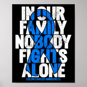 Colourectal Cancer Support Family Blue Colon Cance Poster