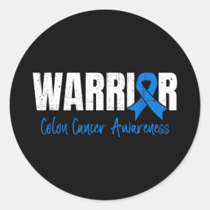 Colourectal cancer warrior colon cancer awareness  classic round sticker