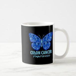 Colourectal colon cancer awareness blue ribbon coffee mug
