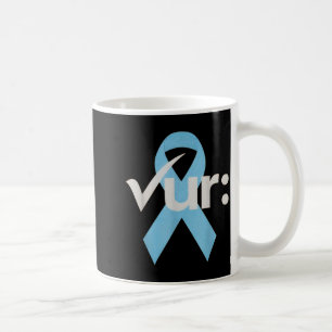 Colourectal colon cancer awareness blue ribbon coffee mug