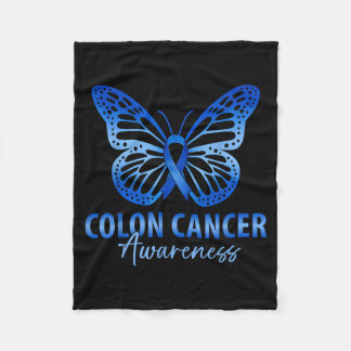 Colourectal colon cancer awareness blue ribbon fleece blanket