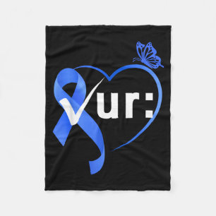 Colourectal Colon Cancer Awareness Month Check Fleece Blanket