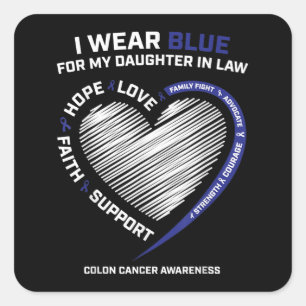 Colourectal Daughter In Law Colon Awareness Square Sticker