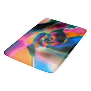 Coloured abstract twisted  lines in light sculptur bath mat