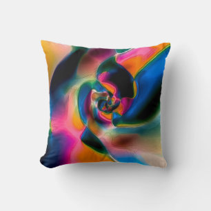 Coloured abstract twisted lines in light sculptur cushion