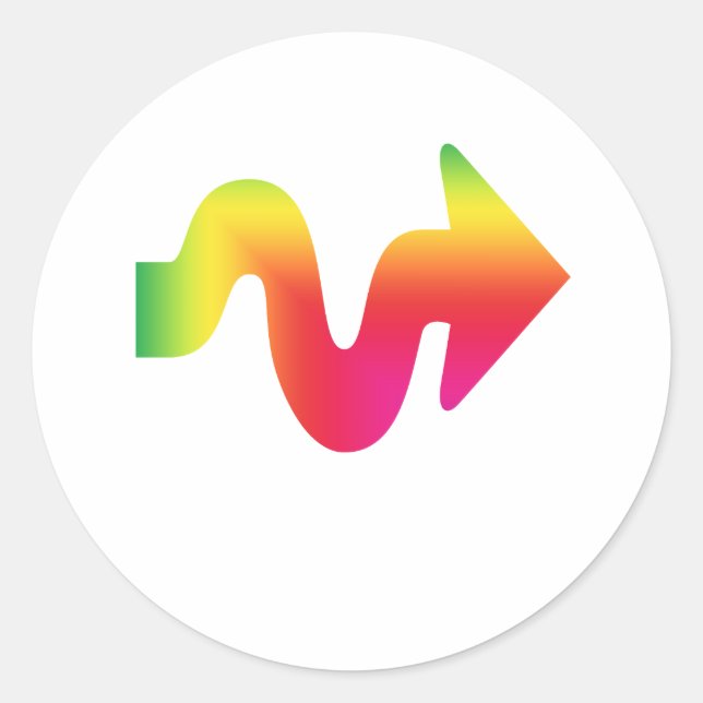Coloured Arrow Pointing To The Right Classic Round Sticker (Front)