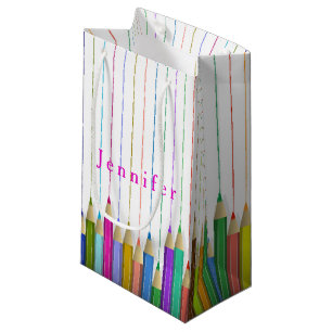 Coloured Art Pencils Custom Gift Bag Back To Schoo
