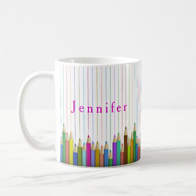 Coloured Art Pencils Custom Mug Back To School (Left)