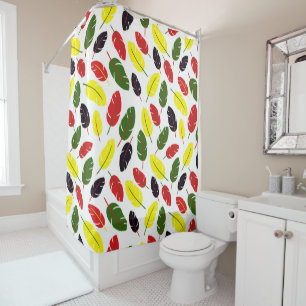 Coloured Autumn Leaf pattern Shower Curtain