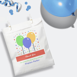 Coloured Balloons Birthday Thank You Favour Bag