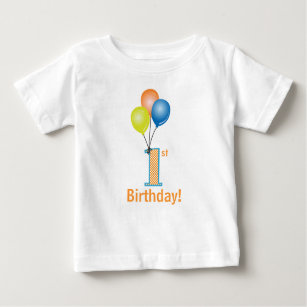 Coloured Balloons Child's 1st Birthday Baby T-Shirt