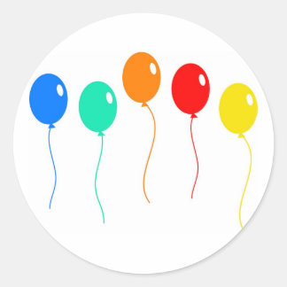 Coloured Balloons Classic Round Sticker