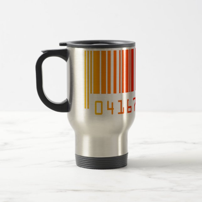 Coloured Barcode Aluminium Travel Mug (Left)