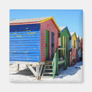Coloured Beach Huts Magnet