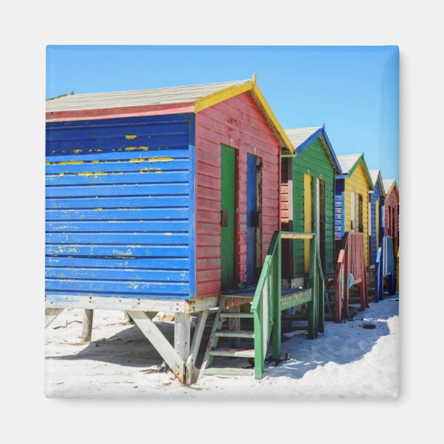 Coloured Beach Huts Magnet (Front)