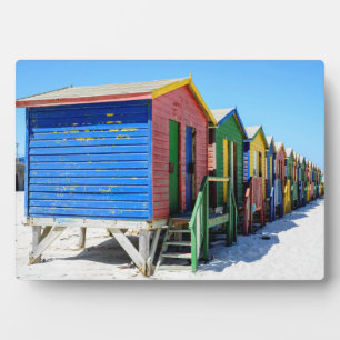 Coloured Beach Huts Plaque