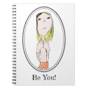 Coloured Big Head Design with Be You Slogan Notebook