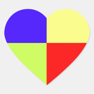 Coloured Block Art Heart Sticker