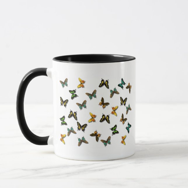 Coloured Butterflies Art Mug (Left)
