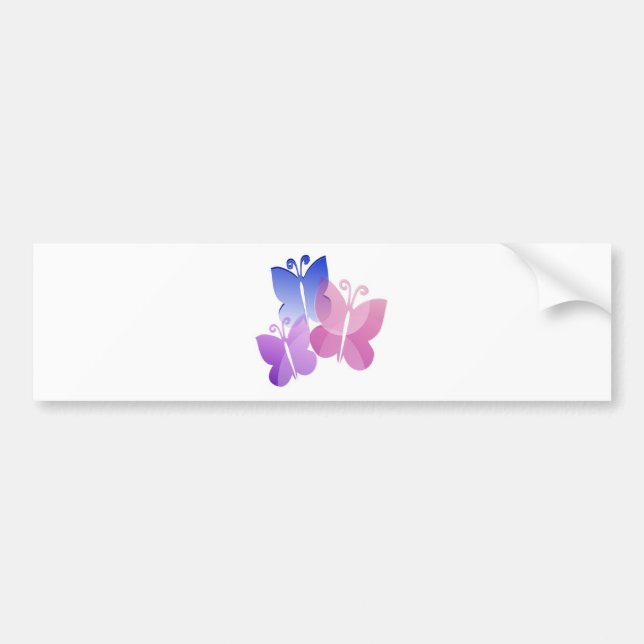 Coloured Butterflies Bumper Sticker (Front)