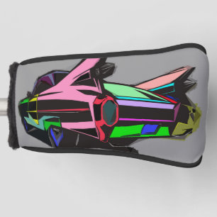 Coloured cadillac golf head cover