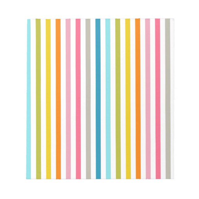 Coloured Candy Stripes Notepad (Front)