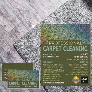 Coloured Carpet, Carpet Cleaner, Cleaning Service Business Card