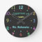 Coloured Chalk Custom Teacher Clock