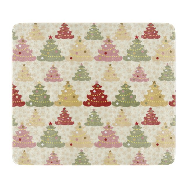 Coloured Christmas tree Cutting Board (Front)