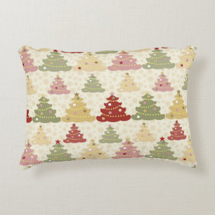 Coloured Christmas tree Decorative Cushion