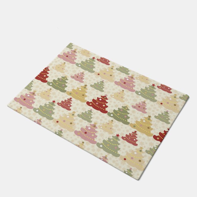 Coloured Christmas tree Doormat (Angled)