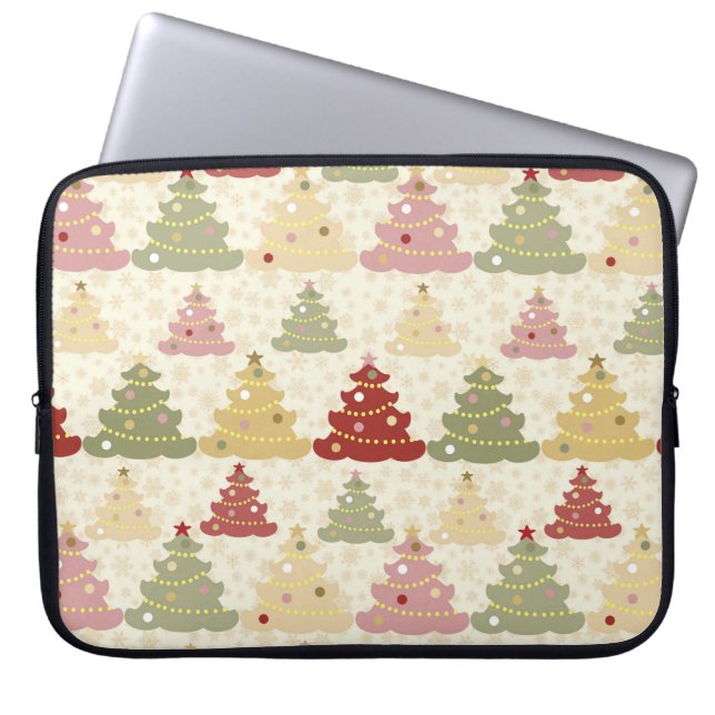 Coloured Christmas tree Laptop Sleeve (Front)